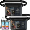 thumbnail image 1 of Livhil Waterproof Dry Bag and Waterproof Cell Phone Bag for Outdoor Water Sports Paddle Waterproof Pouch Bag Case (2 * Phone Case(Clear) + 2 * Fanny Pack(Black)), 1 of 8
