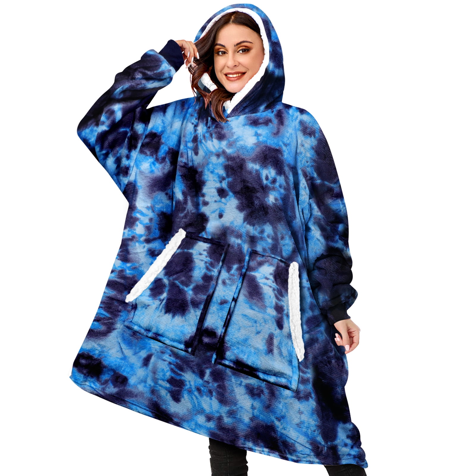 Livhil Wearable Blanket Hoodie, Oversized Sherpa Blanket Hoodie