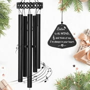 Livhil Wind Chimes for Outside, Sympathy Memorial Wind Chimes Deep Tone, Soothing Aluminium Windbell, Large Wind Chimes with 5 Thicken Tubes & Hook, 33''