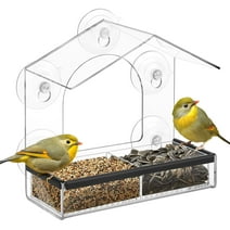 Livhil Window Bird Feeders with Strong Suction Cups, Outside Bird Window Feeder - Great for Cats, Squirrels, Kids, Gifts, Elderly Viewing - Transparent Bird House, Clear Bird Feeders Outdoor Window