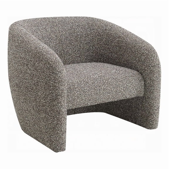Livi Accent Chair- Brown and Gray Tweed Fabric Tight Seat and Back