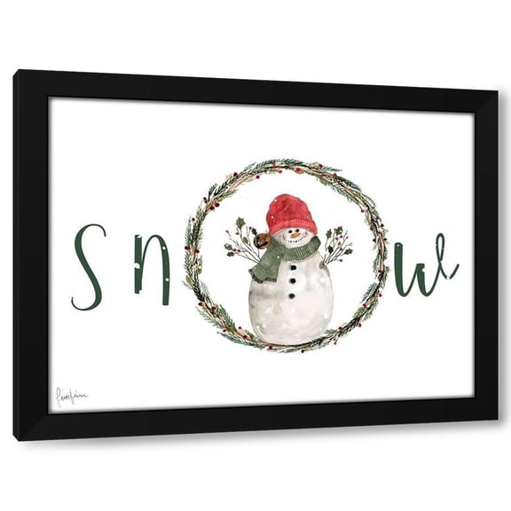 Livi Finn 14x12 Black Modern Wood Framed Wall Art Titled - Farmhouse Christmas Snow