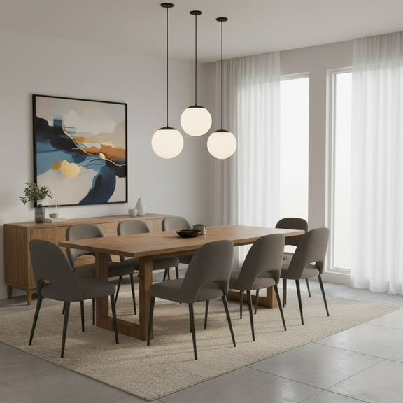 LiviNest 10 Inch Globe LED Pendant Light: 5 Color Temperature Selectable & Dimmable Modern Spherical Fixture - Etched White Glass Diffuser with Black Metal for Studio & Commercial Spaces