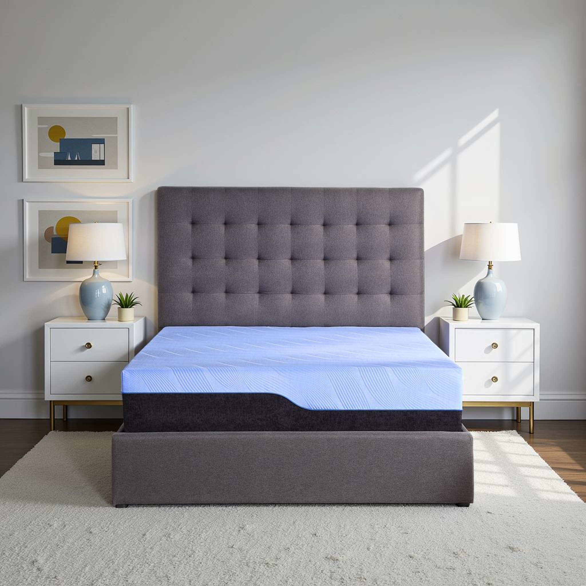LiviNest 12 Inch Hybrid Cooling Mattress King Size: 6-Layer Construction with Copper Infused Foam & Talalay Latex - Individually Wrapped Coils for Spinal Alignment & Low Motion Transfer - Medium Plus