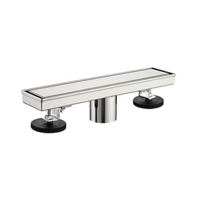 LiviNest 12-Inch Linear Shower Drain with Hair Strainer and Leveling Feet, Stainless Steel Tile Insert Drain for Bathroom Renovation