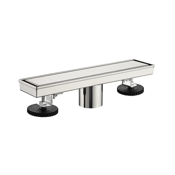 LiviNest 12-Inch Linear Shower Drain with Hair Strainer and Leveling Feet, Stainless Steel Tile Insert Drain for Bathroom Renovation