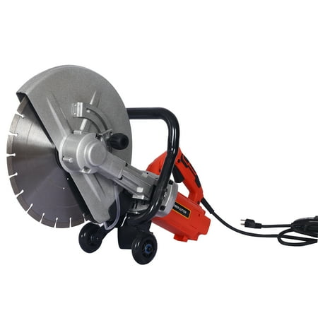 LiviNest 14-inch Electric Cut-Off Saw, Wet/Dry Concrete Saw with Water Line Attachment and Guide Roller, 3000W Power for Construction and Renovation