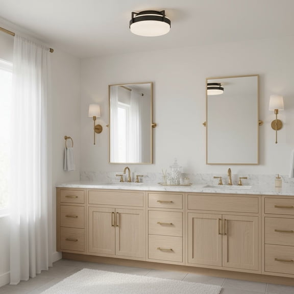 LiviNest 15 Inch Flush Mount Ceiling Light: Modern Square Design with 5 Color Temperatures - Energy-Smart LED for Bathroom & Living Room Lighting in Apartments & Rentals