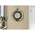 thumbnail image 1 of LiviNest 18" Mirror Wall Clock for Living Room: 1 Piece 2 Functions - Silent Timekeeper & 'Home Sweet Home' Statement Mirror - Transitional Brown Decor for Dining Room & Entryway, 1 of 4