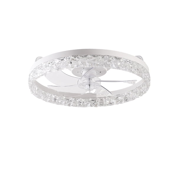 LiviNest 19" Ceiling Fan Light with Remote Control: Modern White Frame DC Motor 6-Speed Quiet Operation - Smart App Control Dimmable LED for Small Apartment Bedroom & Home Office