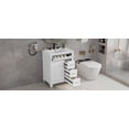 thumbnail image 1 of LiviNest 24 Inch Freestanding Bathroom Vanity: 6-in-1 Storage System with Ceramic Sink - 100lbs Capacity for Small Bathrooms & Apartments - Solid Wood & MDF White Vanity Cabinet, 1 of 6
