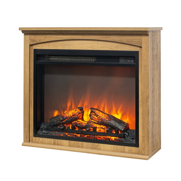 LiviNest 28 Inch TV Stand Electric Fireplace: 2-in-1 Space Saver for Small Apartments - 1500W Heater & Realistic Flame Effect - Compact Media Center for 400 Sq Ft Rooms