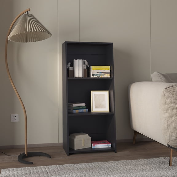 LiviNest 3 Shelf Bookcase Storage Unit: Modern Melamine Open Shelves - Compact Design for Small Apartments & Studio Living Spaces