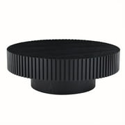 LiviNest 31.49 Inch Round Coffee Table Compact Modern Design with Sturdy Pedestal Base & Wood Grain Texture - Small Space Living Room Furniture for Apartments & Studio Decor