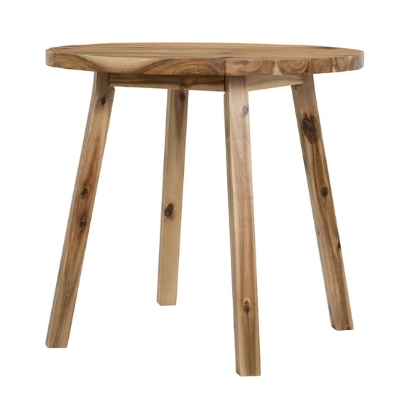 LiviNest 32 inch Round Wood Table: Solid Acacia Wood Side Table - Handcrafted Rustic Design for Home Studio & Office Use
