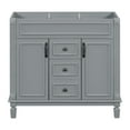 thumbnail image 1 of LiviNest 36 Inch Bathroom Vanity Cabinet: Modern Gray Storage with 2 Soft Closing Doors & 2 Drawers - Solid Wood Frame & MDF Construction for Rental Properties & Vacation Homes - Water Resistant Fini, 1 of 6