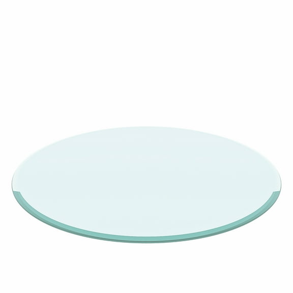 LiviNest 36 Inch Round Tempered Glass Table Top: 10mm Thick Safety Glass - 4X Stronger for Small Space Living Room & Office - Beveled Polished Edge Clear Glass