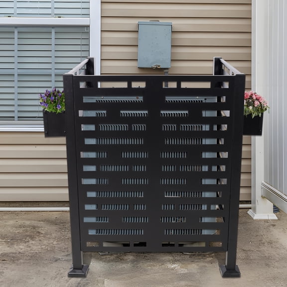 LiviNest 3x3FT Metal Privacy Screen: 1-Hour Yard Transformation - Hide AC Units & Trash Cans - Freestanding Fence with Planter Boxes for Patio & Backyard