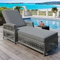 thumbnail image 1 of LiviNest 4-Position Adjustable Outdoor Chaise: 4-Level Recliner with Armrests - 400Lbs Capacity All-Weather Wicker Pool Lounge for Patio & Garden - Gray with Removable Cushions, 1 of 6