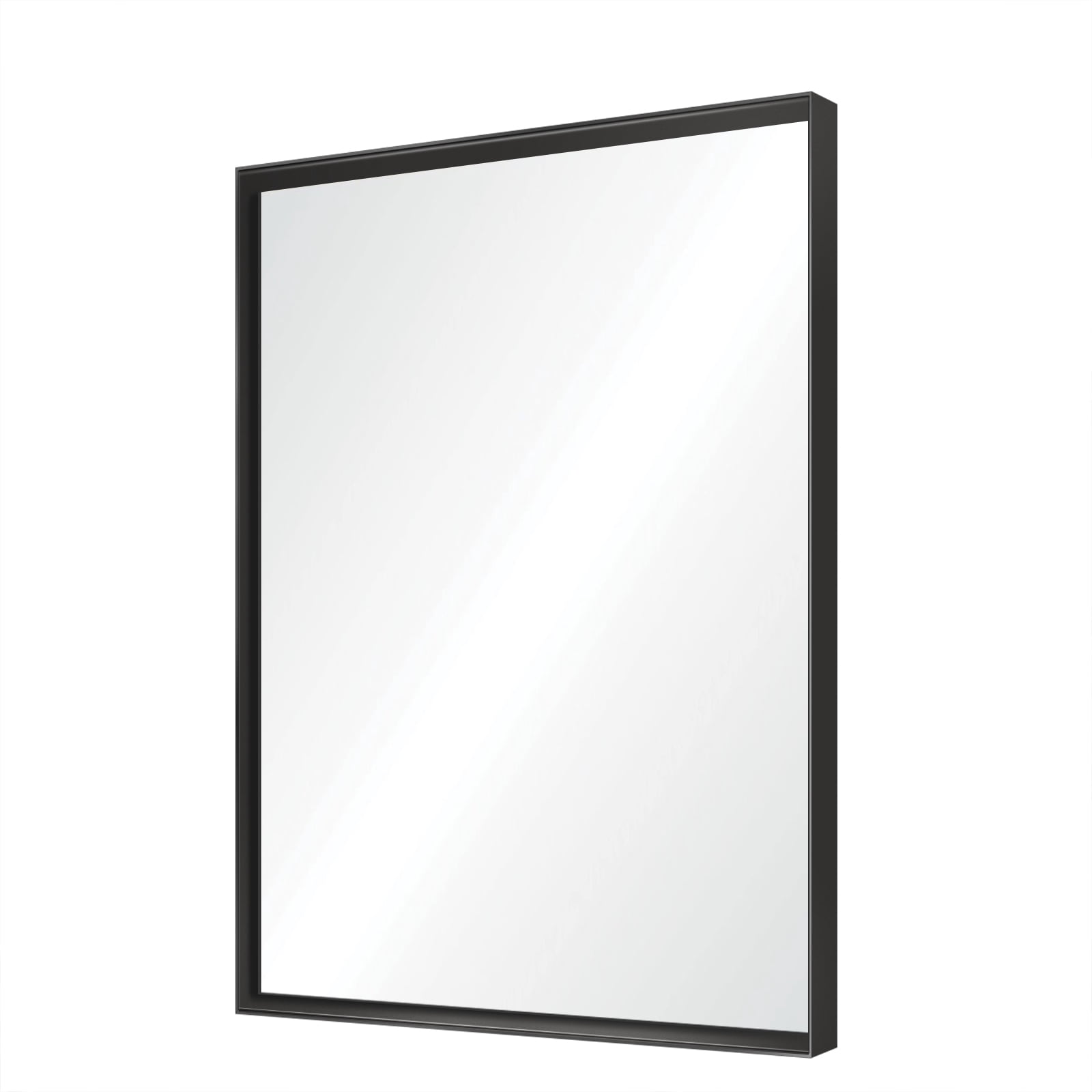 LiviNest 40x30 Inch Bathroom Mirror: Glossy Black Metal Frame Modern ...