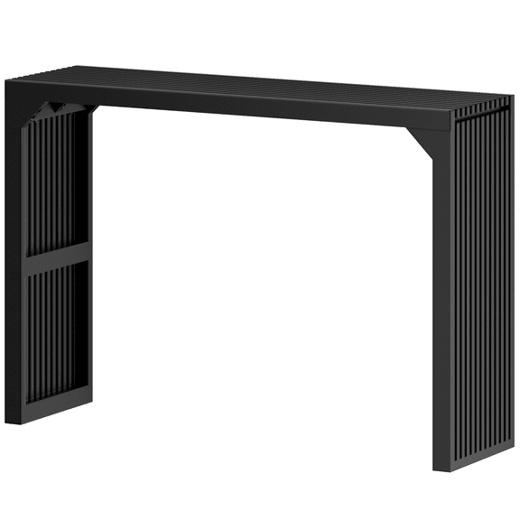 LiviNest 46" Narrow Console Table for Small Spaces: Solid Wood Entryway Table with Grille Design - Modern Sofa Table for Living Room & Foyer Decor