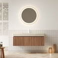 thumbnail image 1 of LiviNest 48" Wall Mounted Bathroom Vanity with Sink: Pre-assembled Plywood Storage Cabinet with Drawer & 2 Doors, Roma Travertine-Pattern Sintered Stone Countertop & Ceramic Basin - Modern Minimalist, 1 of 5