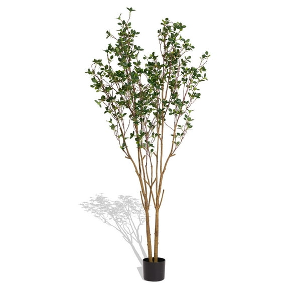 LiviNest 5.2FT Artificial Tree Indoor Plant Decor - Modern Faux Evergreen with Weighted Planter for Office Reception Area & Small Business Spaces - Zero Maintenance Decorative Solution for Shared Wor