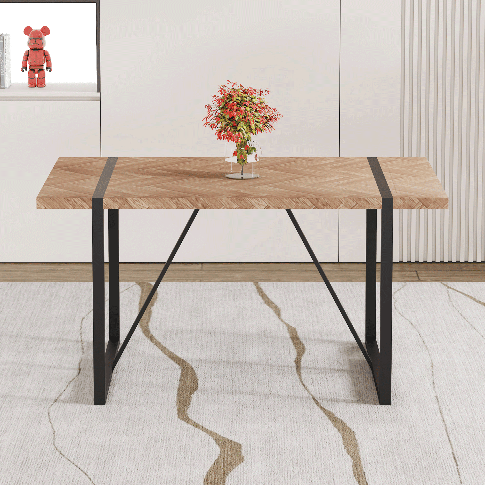 【LIFE FURNITURE 】HERRINGBONE TABLE Herringbone Dining Table