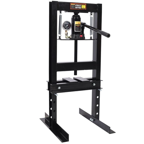 LiviNest 6-Ton Hydraulic Shop Press: 13,000lb Force with Gauge - Conquer Stubborn Bearings & Parts - Heavy-Duty Steel Frame for Automotive & Workshop