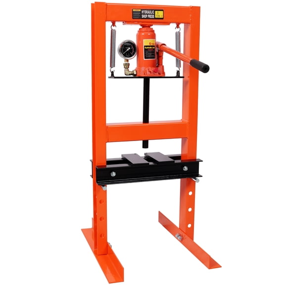 LiviNest 6-Ton Hydraulic Shop Press for Automotive Repair: 13,000 lbs Precision Force with Gauge - All-in-One Bearing & U-Joint Press Tool for Garage & Workshop