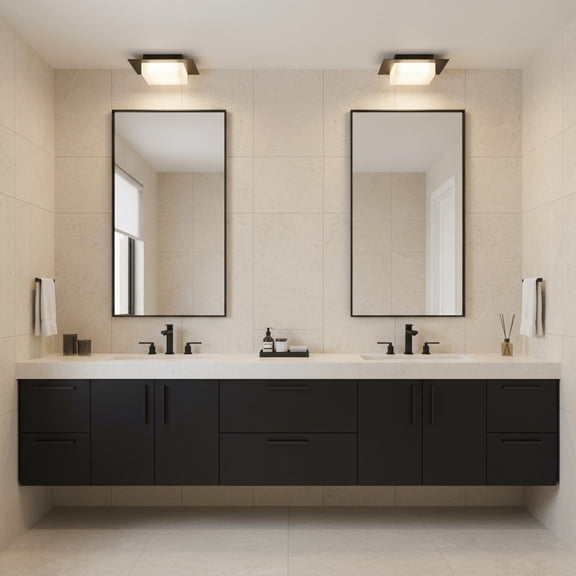 LiviNest 8 Inch Square Flush Mount Ceiling Light: 3 Color Temperature Selectable LED Bathroom Lighting - 750 Lumens Dimmable Fixture for Hallway & Closet with Etched Acrylic Diffuser