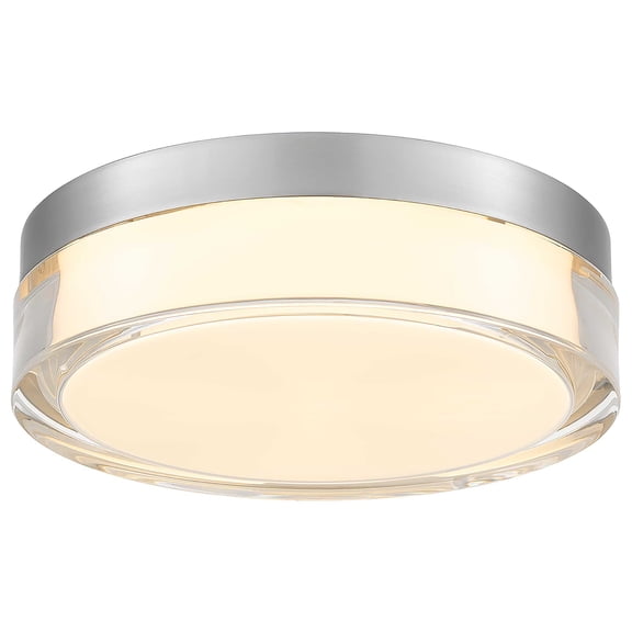 LiviNest 9 Inch LED Flush Mount Light - Modern Round Ceiling Fixture with 3 Color Temperature Selectable & Dimmable Function for Small Bathroom & Closet Spaces - Chrome Finish Easy Installation cETLu