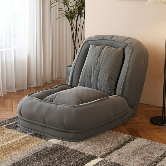 LiviNest Adjustable Sofa Bed for Small Spaces: 5-Position Foldable Lazy Sofa & Bed - Space-Saving Multi-Function Furniture for Adults & Pets with 2 Pillows (Grey)