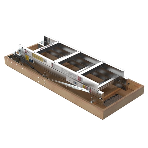 LiviNest Aluminum Attic Ladder 350 lb Capacity: 22.5" x 54" Opening for 7-10ft Ceilings - ANSI 14.9 Compliant Industrial Grade Storage Access Solution for Small Warehouse Facilities