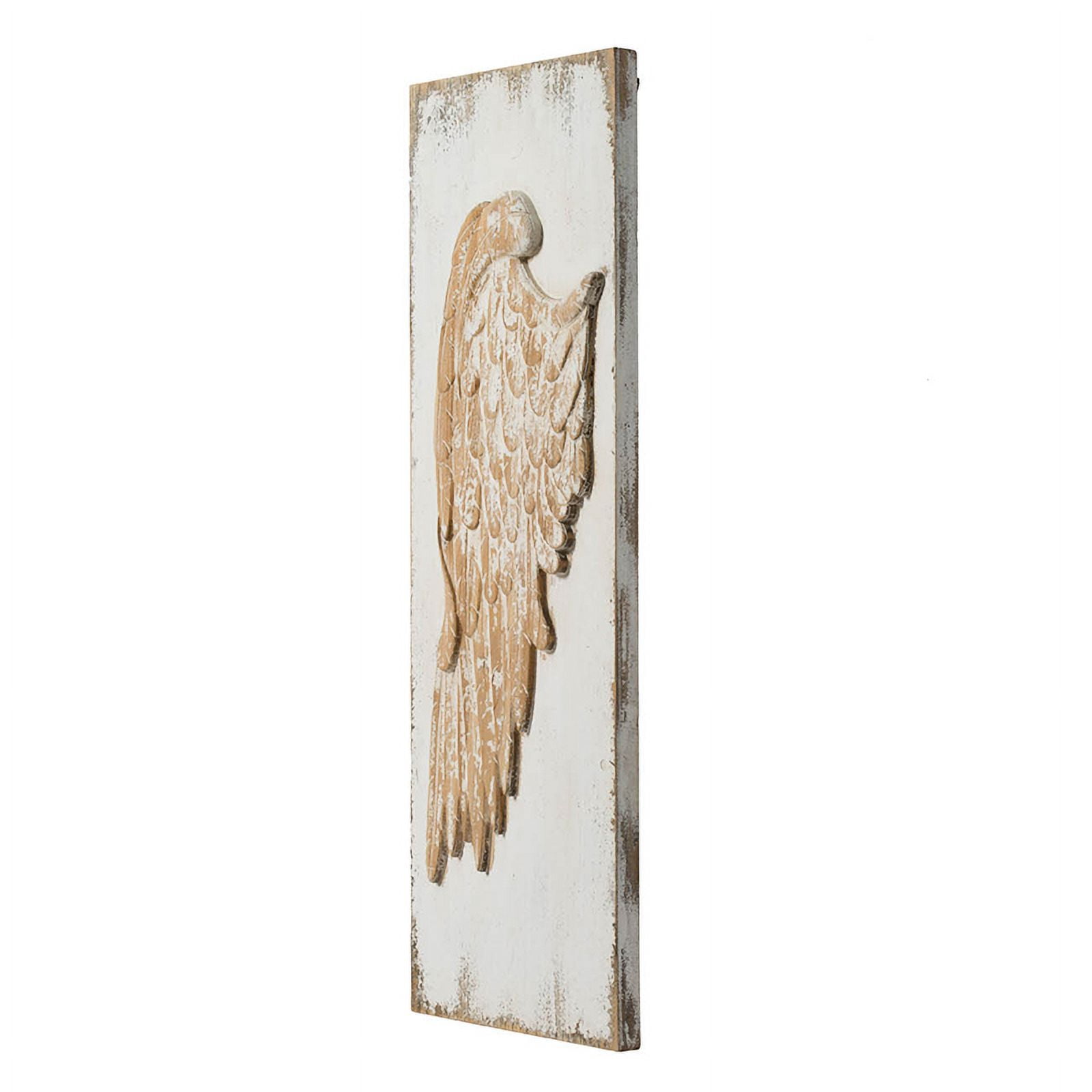 LiviNest Angel Wing Wall Decor - Distressed White Wooden Wall Art for ...