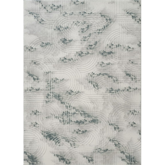 LiviNest Geometric Area Rug: Modern 3D Pattern Soft Rug for Living Room & High Traffic Areas - Polyester Jute Backing Pet Friendly Stain Resistant for Home Decor