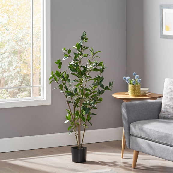 LiviNest Artificial Laurel Tree for Small Spaces: 19-Inch Wide Faux Plant - Zero Maintenance Year-Round Greenery for Apartments & Home Office Decor