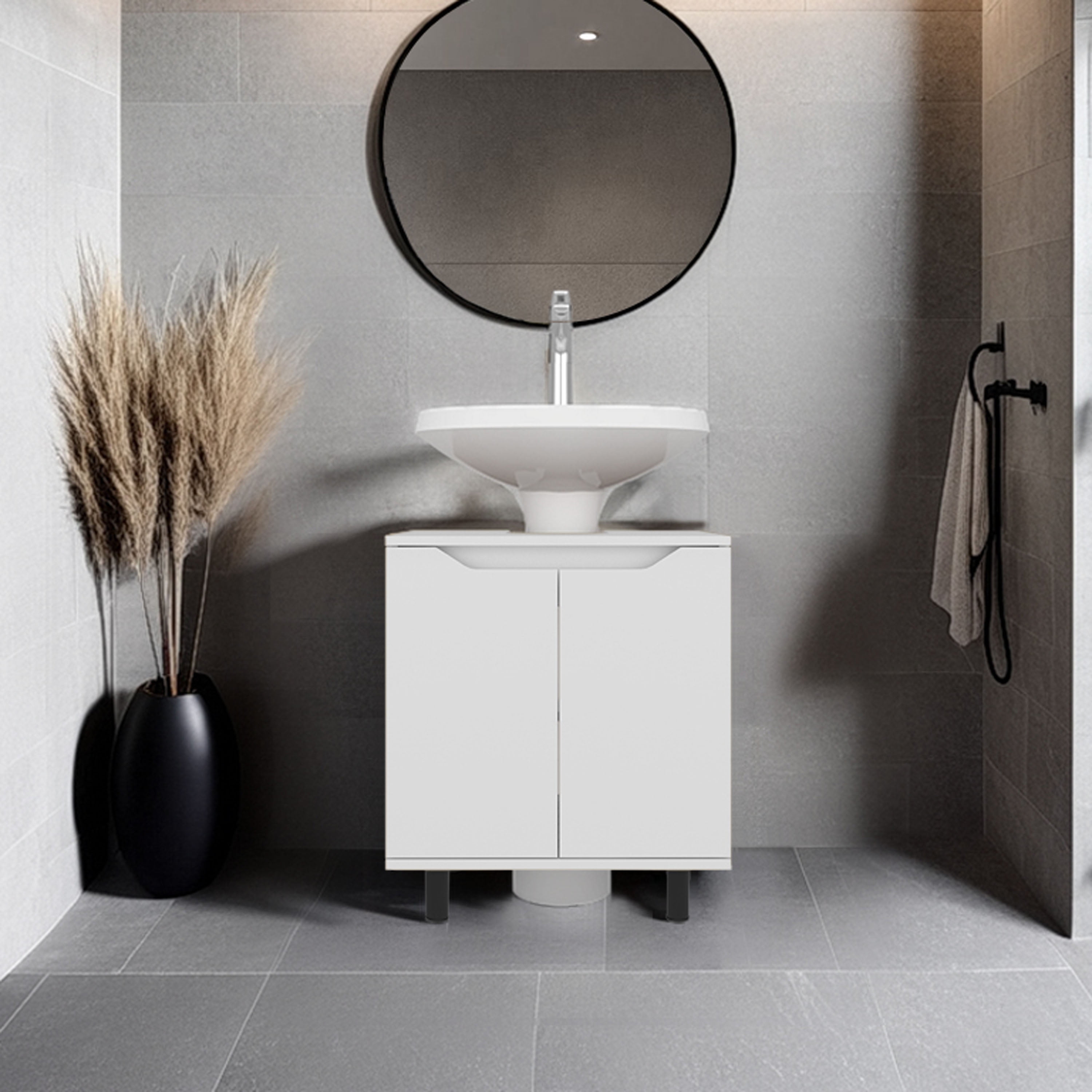 Curated visual reference: Renters Storage Solutions For Small Apartments Reference: Livinest Bathroom Vanity Cabinet 24 8 H 2 Door 2