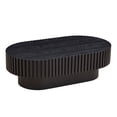 thumbnail image 1 of LiviNest Black Oval Coffee Table: Modern Compact Furniture for Small Apartments - Sturdy MDF Base with Textured Wood Surface & Ribbed Edge Design for Living Room & Office Use, 1 of 6