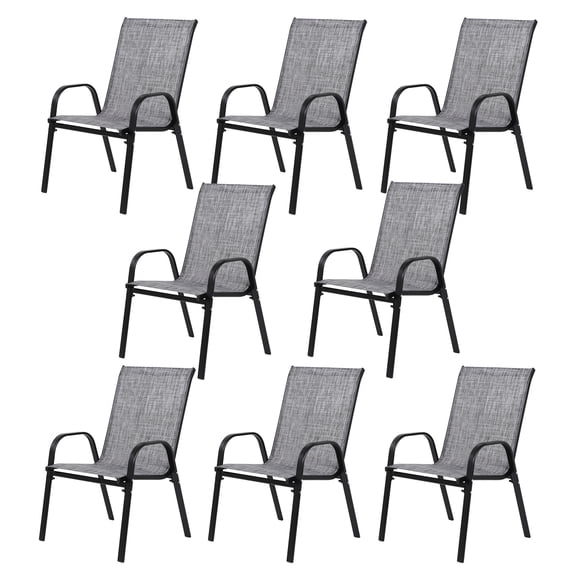 LiviNest Compact Patio Chairs for Outdoor: 2-Piece Textilene Breathable Armchairs - High Backrest & Space-Saving Design for Garden Patio Pool Beach - Grey