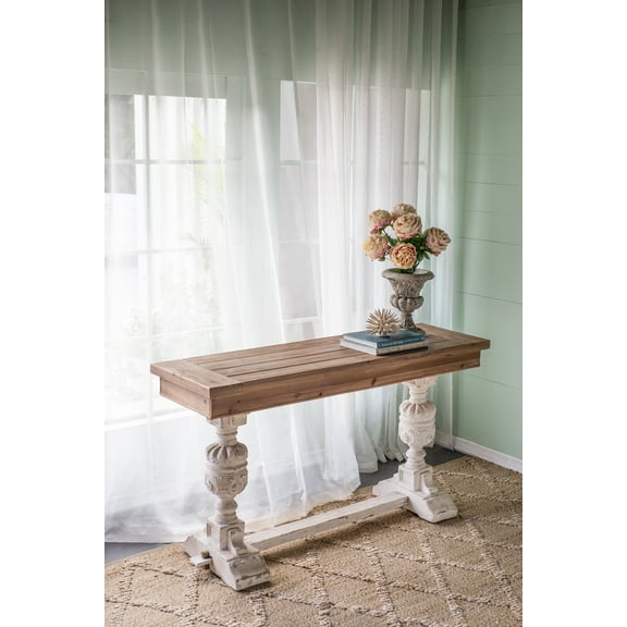LiviNest Console Table Entryway Table Wooden - Rustic Fir Wood Magnesia MDF Construction - Hotel Lobby Reception Furniture for Boutique Accommodation