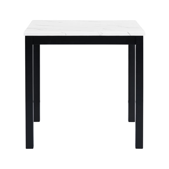 LiviNest Counter Height Dining Set for Apartments: 4-Person Faux Marble Table & Blue Velvet Chairs - 35" Square Space-Saving Design - 500 lbs Weight Capacity for Family Meals & Gatherings