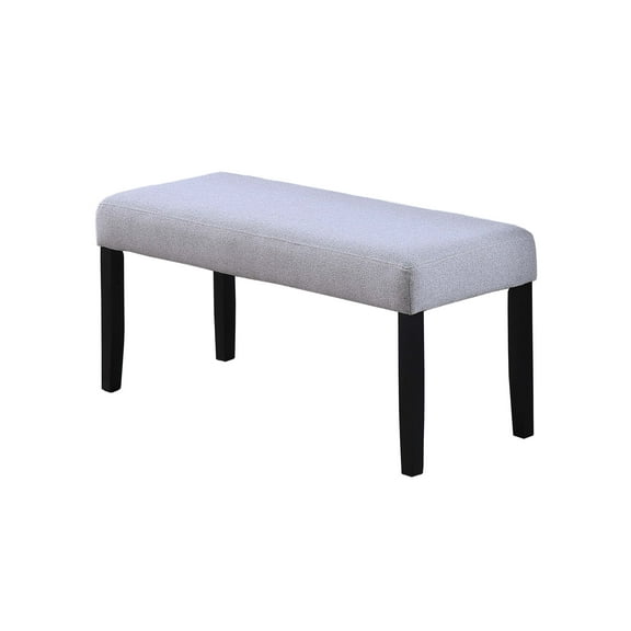 LiviNest Dining Bench Modern Contemporary Style: Soft Fabric Upholstered Charcoal Wooden Legs - Compact Space Saving Design for Small Apartments & Dining Rooms