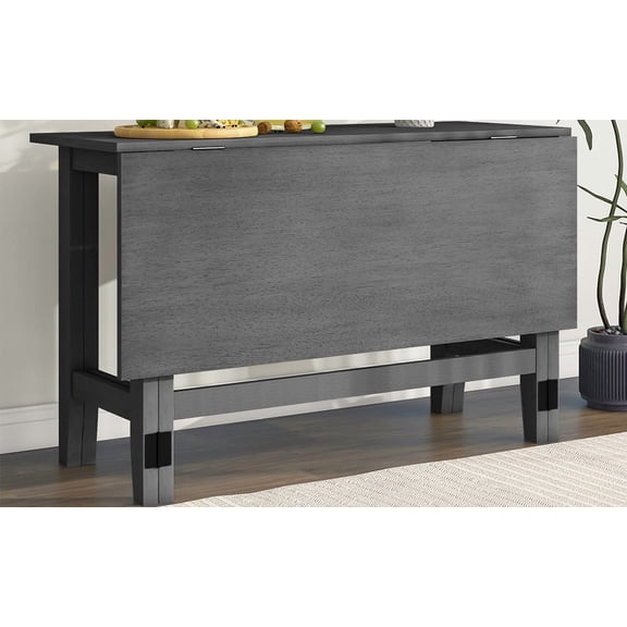 LiviNest Drop Leaf Dining Table for Small Spaces: 18" to 36" Extendable Farmhouse Table - Seats 4 Comfortably with 300lb Solid Wood Support for Apartments & Cozy Homes