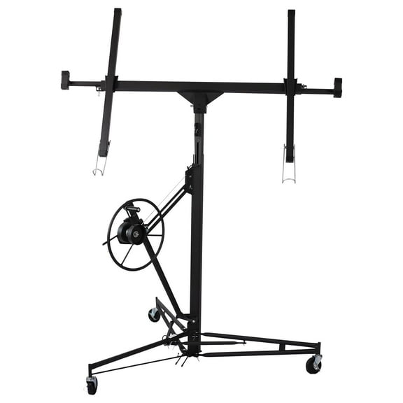 LiviNest Drywall Lift 11FT Heavy Duty Panel Jack: 150LBS Capacity with Telescopic Arm & Wheels for Solo Ceiling Installation - Stable Tripod Base & Built-in Winch for Home Renovation & Small Projects