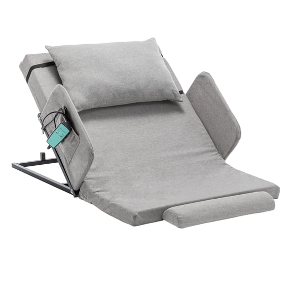 LiviNest Electric Adjustable Bed Backrest with Safety Rails, 4-68 Lift Range, 300 lbs Capacity, Machine Washable Cover for Elderly, Pregnancy and Patient Care