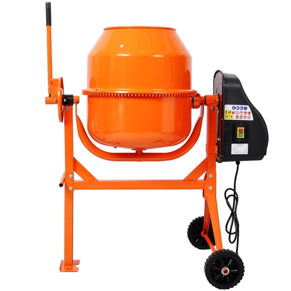 LiviNest Electric Cement Mixer for DIY Projects: 4.2Cu.Ft One-Batch Mixing - Mix Mortar Stucco & Fodder - Portable Concrete Mixer Machine with Wheels for Backyard Farm & Small Construction