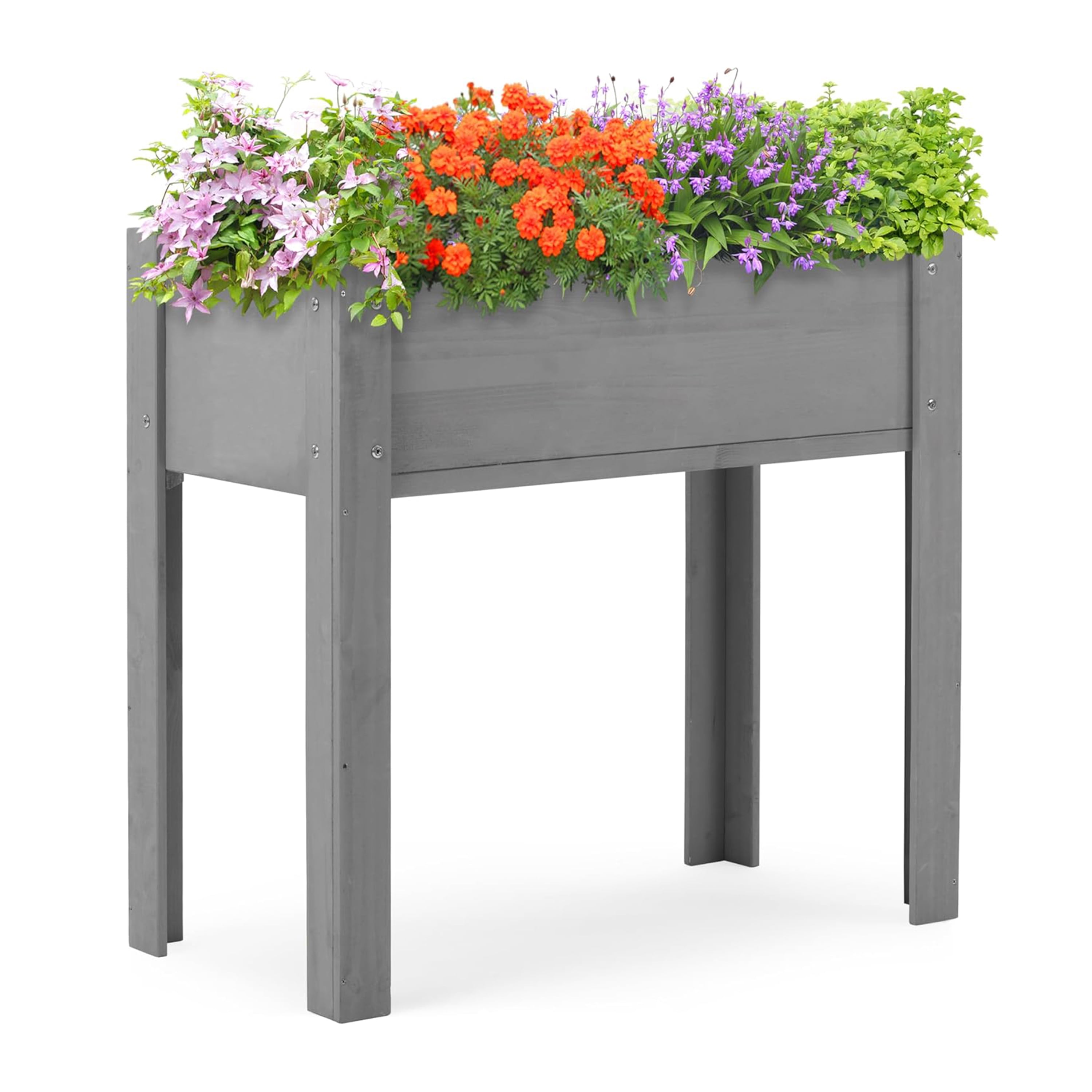 LiviNest Elevated Garden Bed for Seniors & Accessibility: 31x31x16 Inch Raised Planter Box with Legs - Natural Solid Wood Construction & Ergonomic Height for Patio Gardening & Therapeutic Use