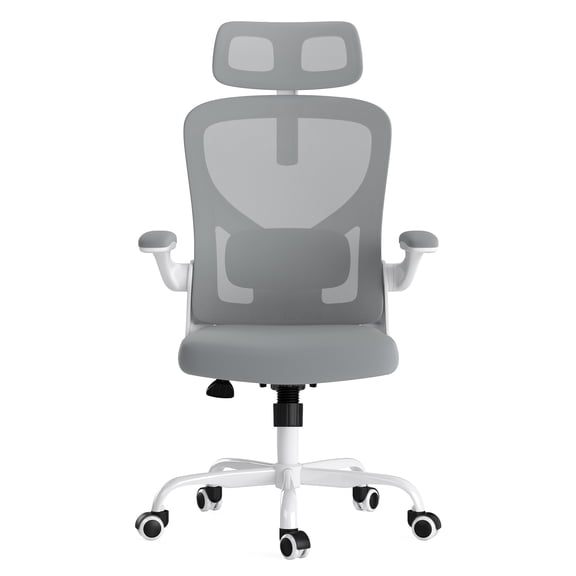 LiviNest Ergonomic Office Chair with Headrest: High Back Computer Desk Chair with Adjustable Lumbar Support & 3D Headrest - Modern Mesh Office Chair for Home Office & Study Room with 90 Flippable Ar