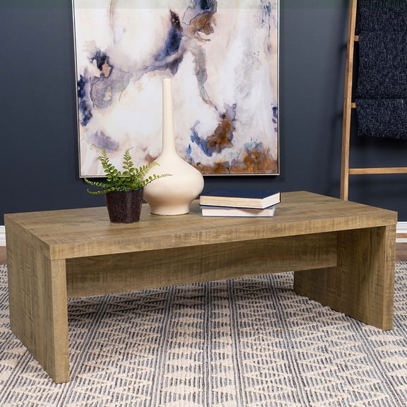 LiviNest Farmhouse Coffee Table for Living Room: 47" Spacious Top for 4+ Guests - Modern Rustic Rectangular Design with Mango Wood Finish - Stable Dual-Side & Center Brace Support